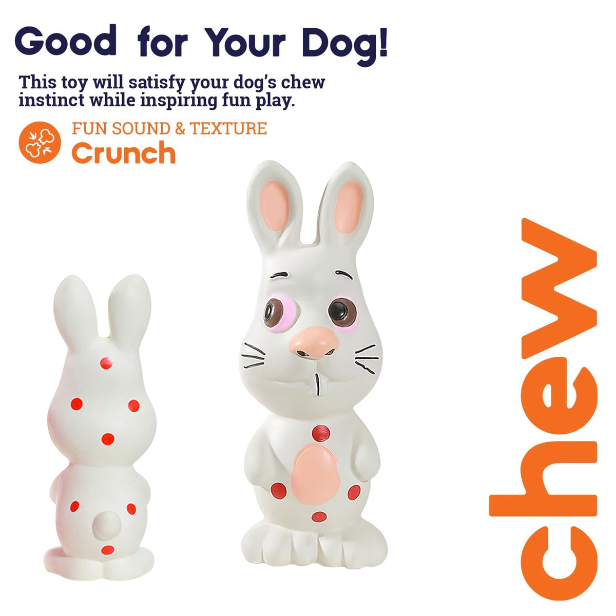 Durable Latex Dog Chew Toy Bunny Squeaky Toy for Dental Wellness
