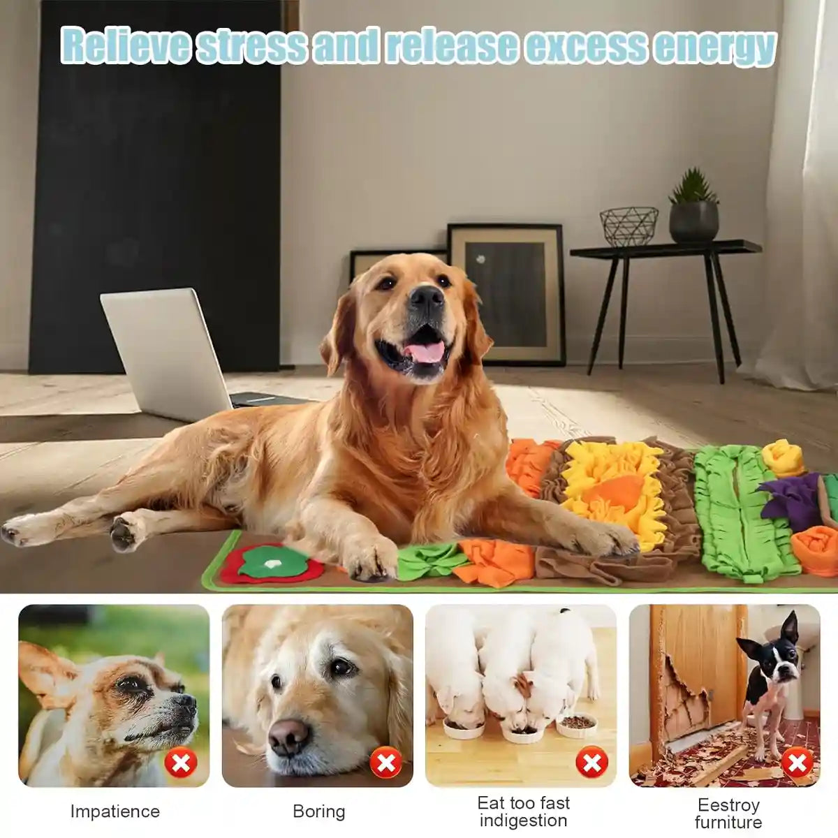 Dog Snuffle Mat Interactive Feeding & Training Pad For Dogs And Cats