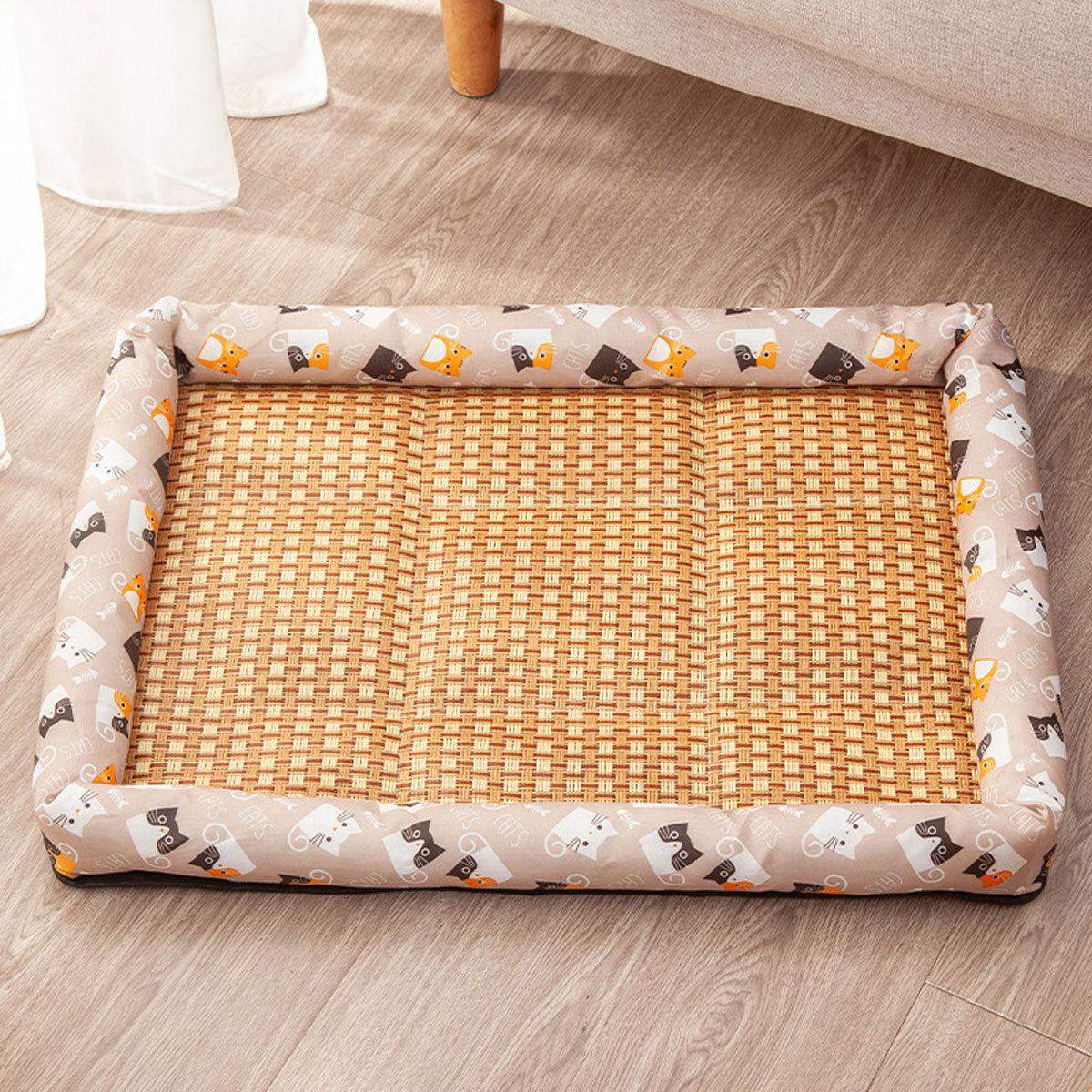 Breathable Rattan Summer Bed Comfortable & Cool Cooling Pet Mat