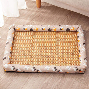 Breathable Rattan Summer Bed Comfortable & Cool Cooling Pet Mat