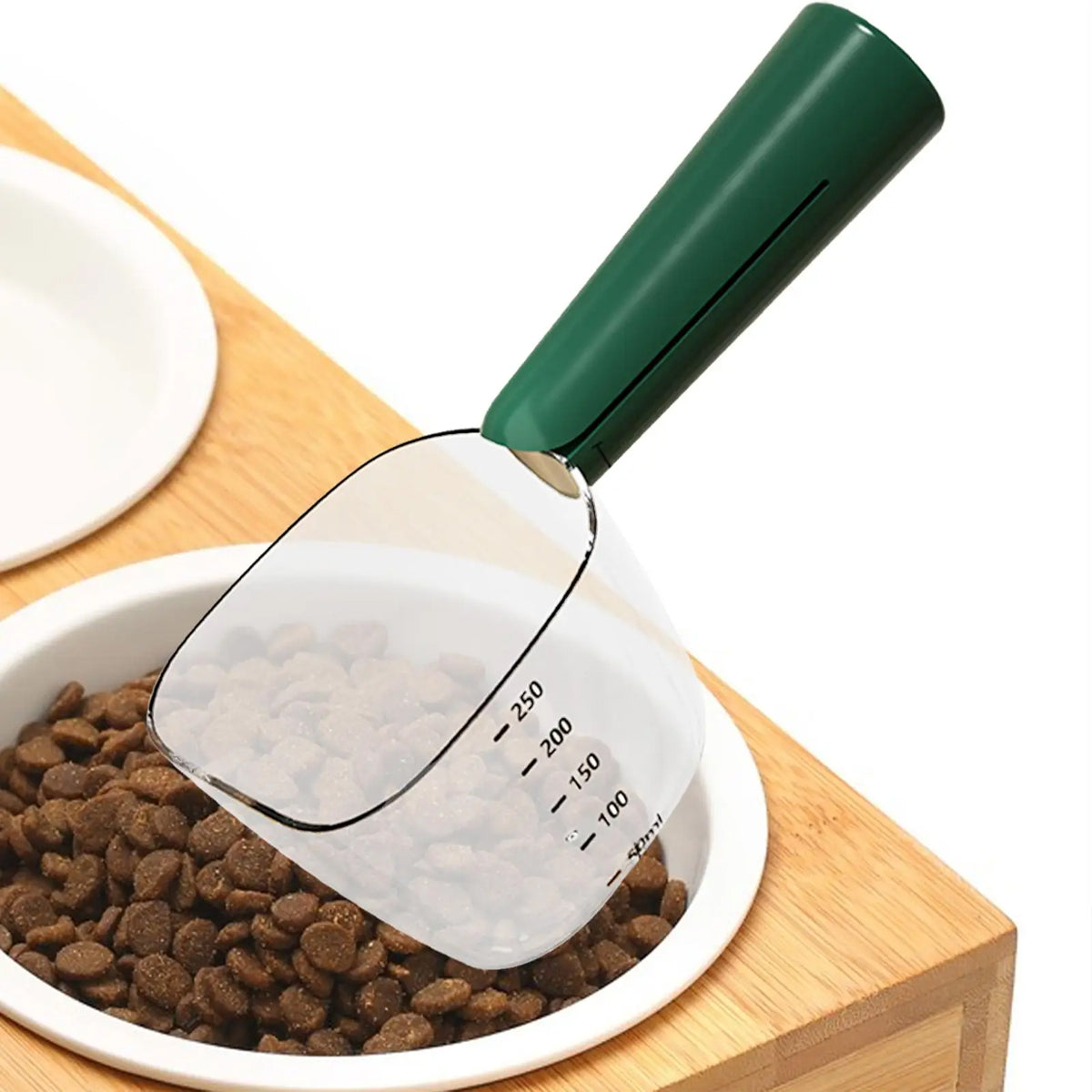 Pet Food Measuring Spoon with Clip Handle Precise 90–120g Scoop