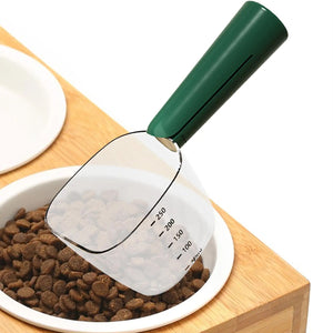 Pet Food Measuring Spoon with Clip Handle Precise 90–120g Scoop