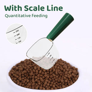 Pet Food Measuring Spoon with Clip Handle Precise 90–120g Scoop