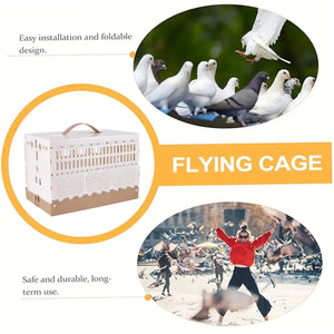 Foldable Pigeon Transport Cage with Dual Doors and Handle