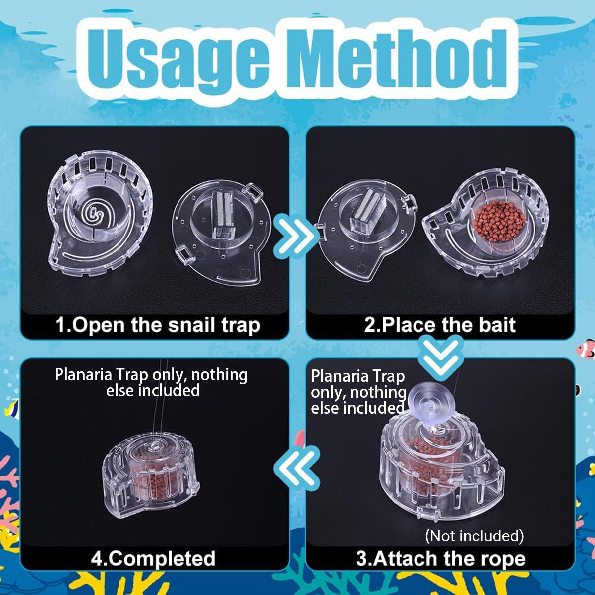 Aquarium Snail Catcher Transparent PC Trap Safe & Effective for Fish Tanks