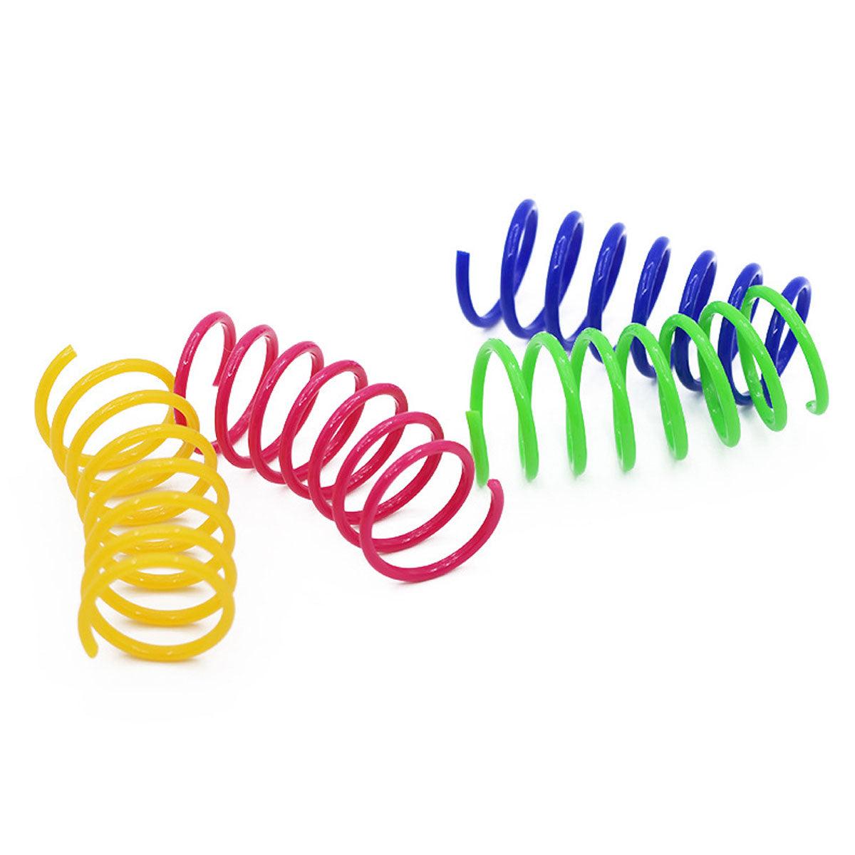 Interactive Spring Cat Toy Colorful Plastic Springs for Indoor Play