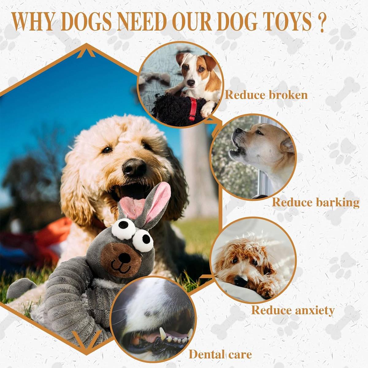 Plush Long Necked Squeaky Dog Toy Rabbit Interactive Tug of War Chew Toy