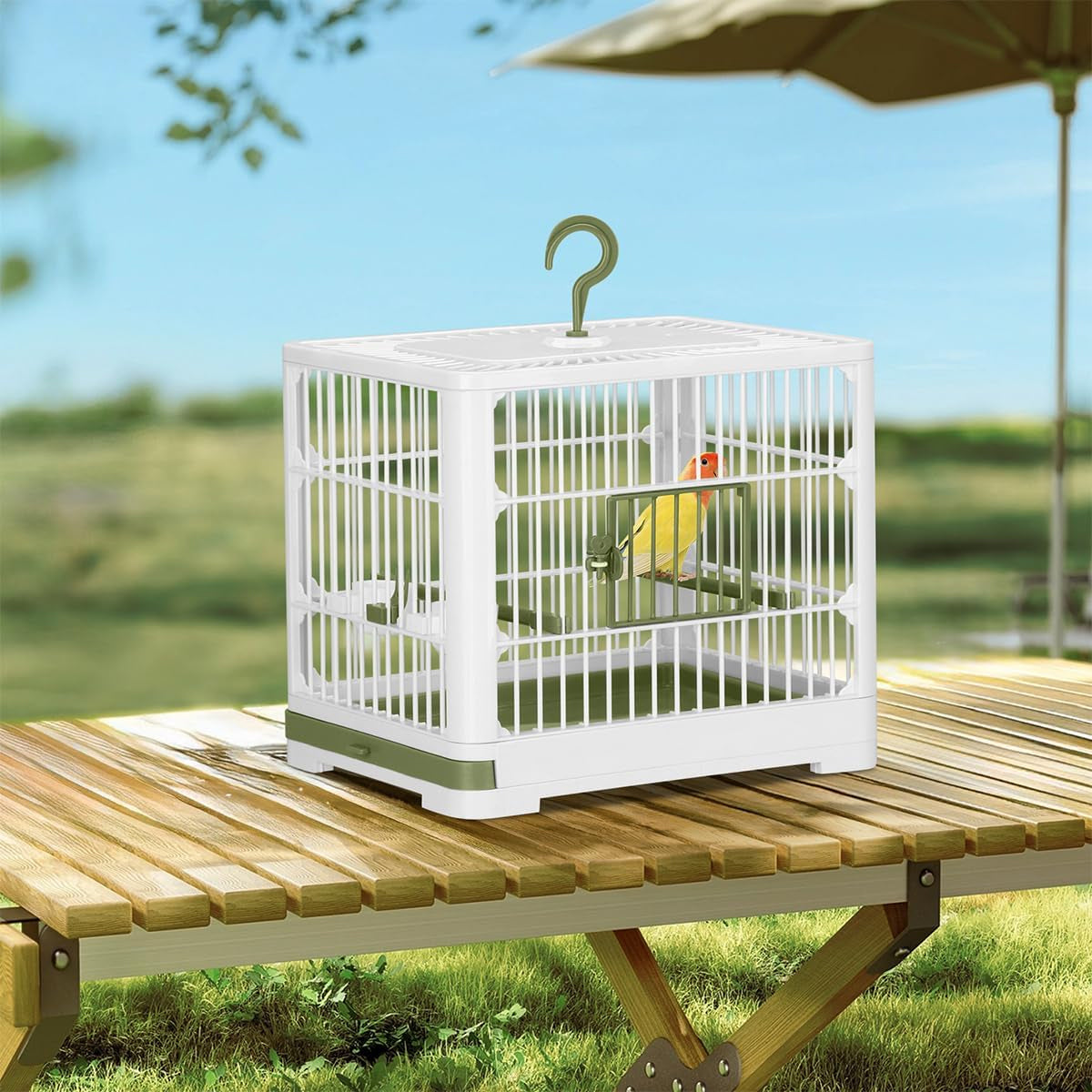 Portable Bird Cage with Tray & Hook Travel Cage for Small Birds