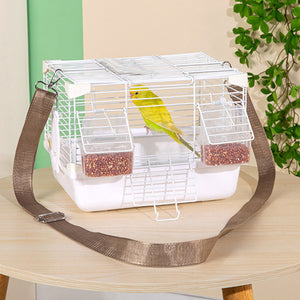 Portable Bird Cage with Shoulder Strap for Travel and Small Pets