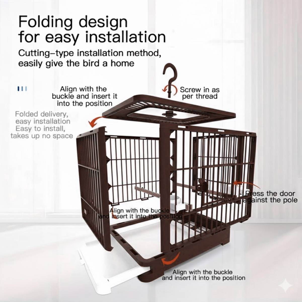 Portable Birdcage With Pull-Out Tray
