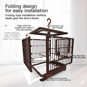Portable Birdcage With Pull-Out Tray