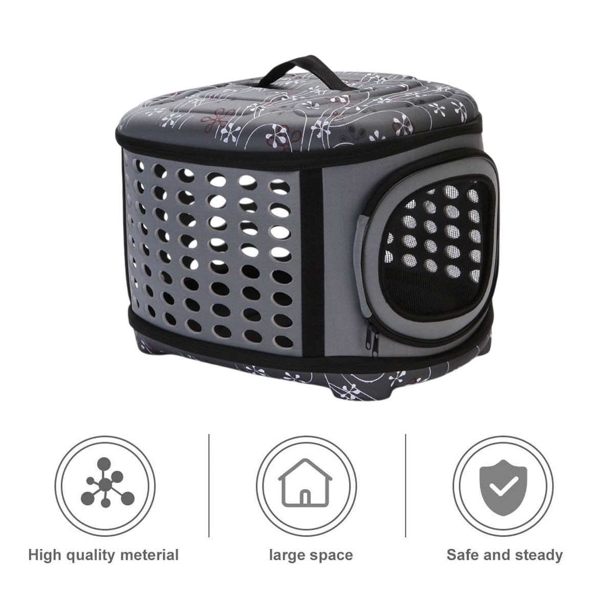 Foldable EVA Pet Carrier Bag with Ventilation and Cotton Lining