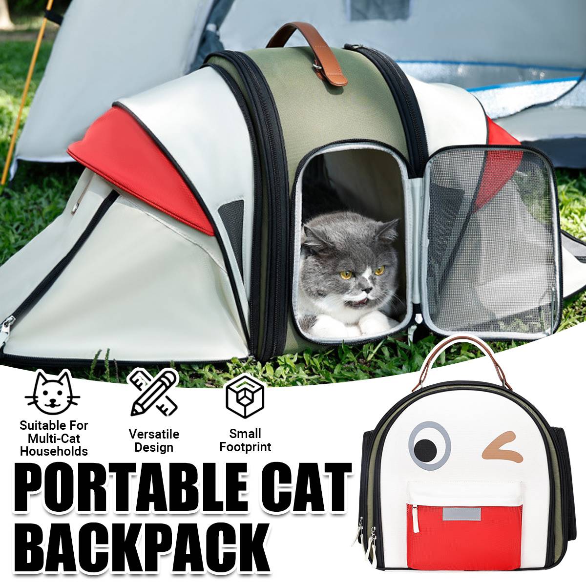 Portable Ventilated Travel Bag for Cats & Small Dogs