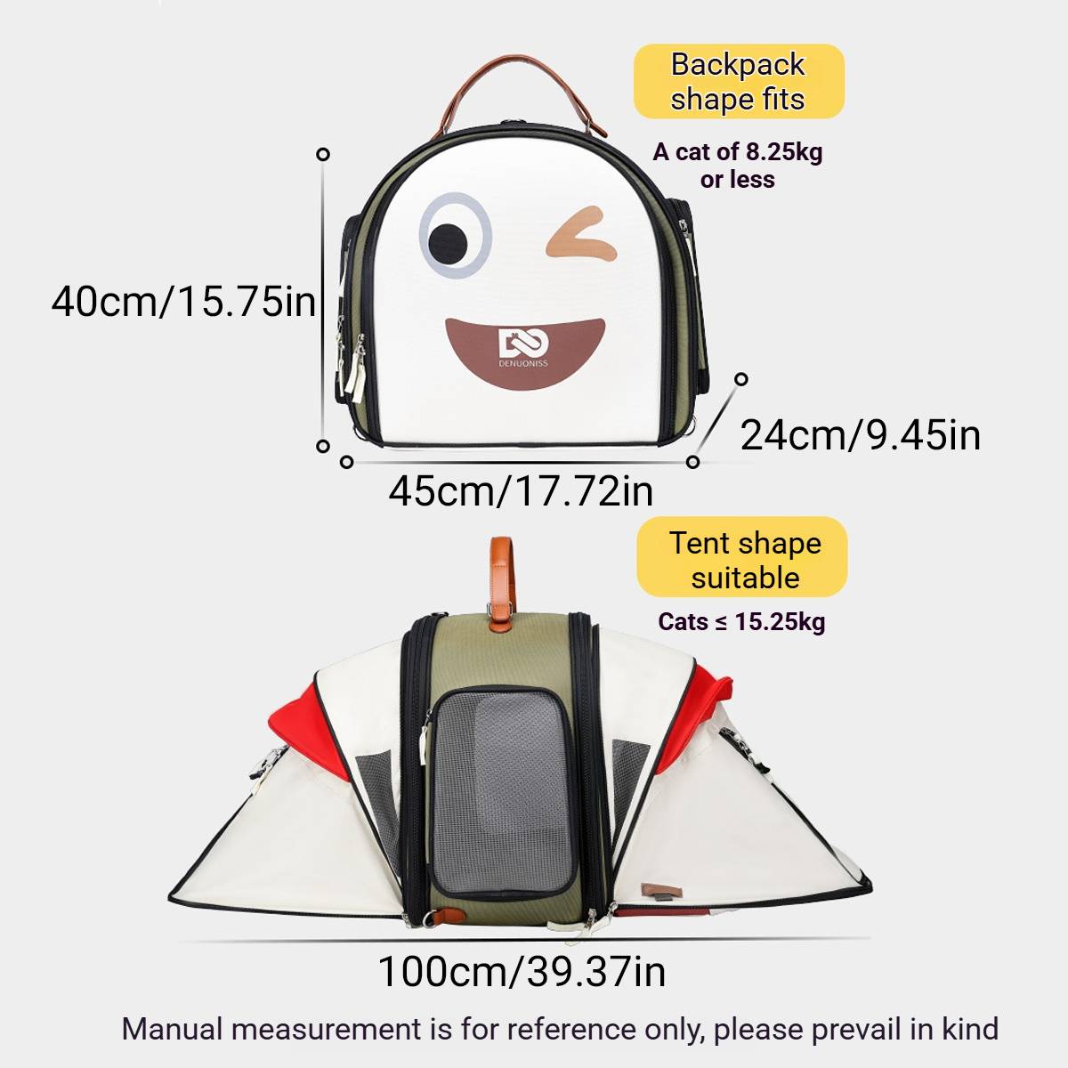 Portable Ventilated Travel Bag for Cats & Small Dogs