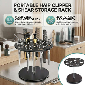 Acrylic Scissors Holder - Salon Hair Clipper Storage Rack