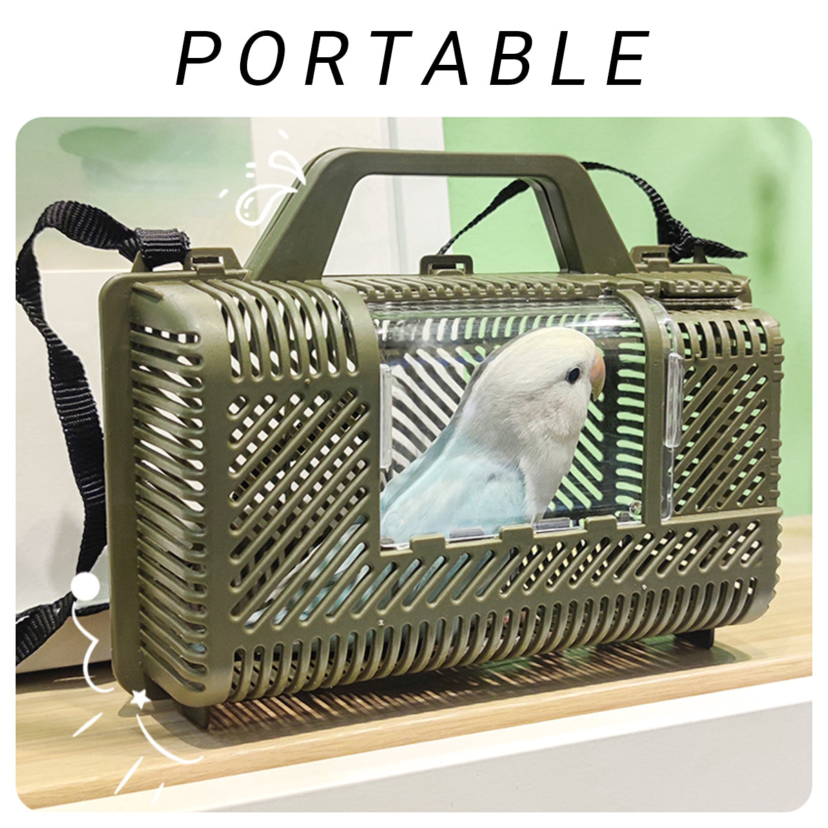 Portable Parrot Travel Cage Lightweight Bird Carrier