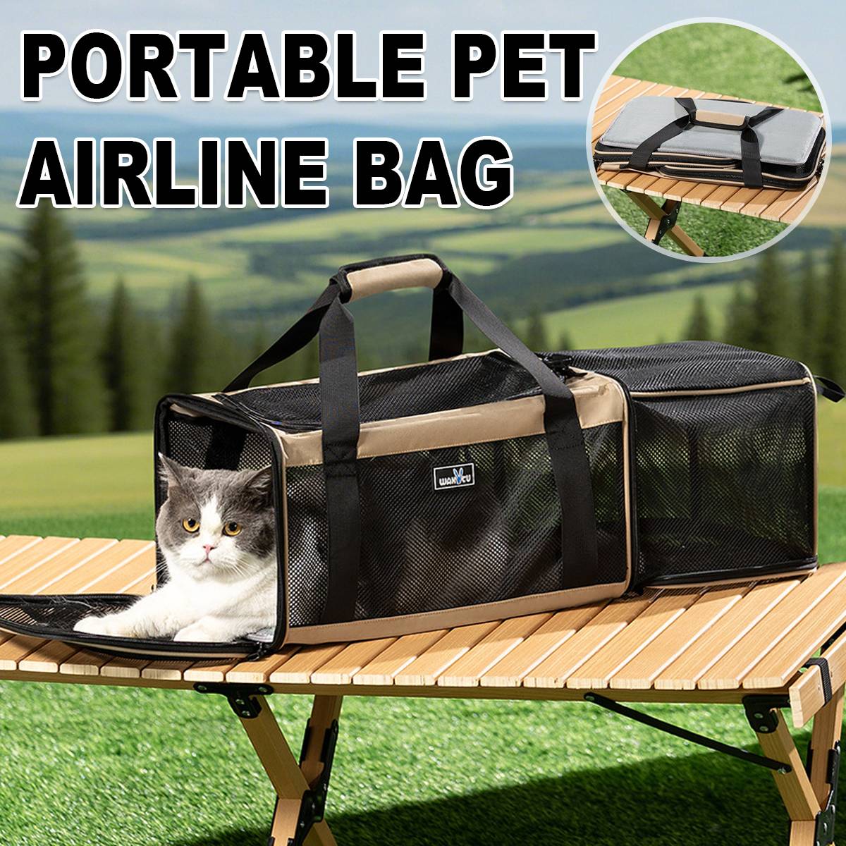 Portable Expandable Pet Carrier For Cats & Small Dogs