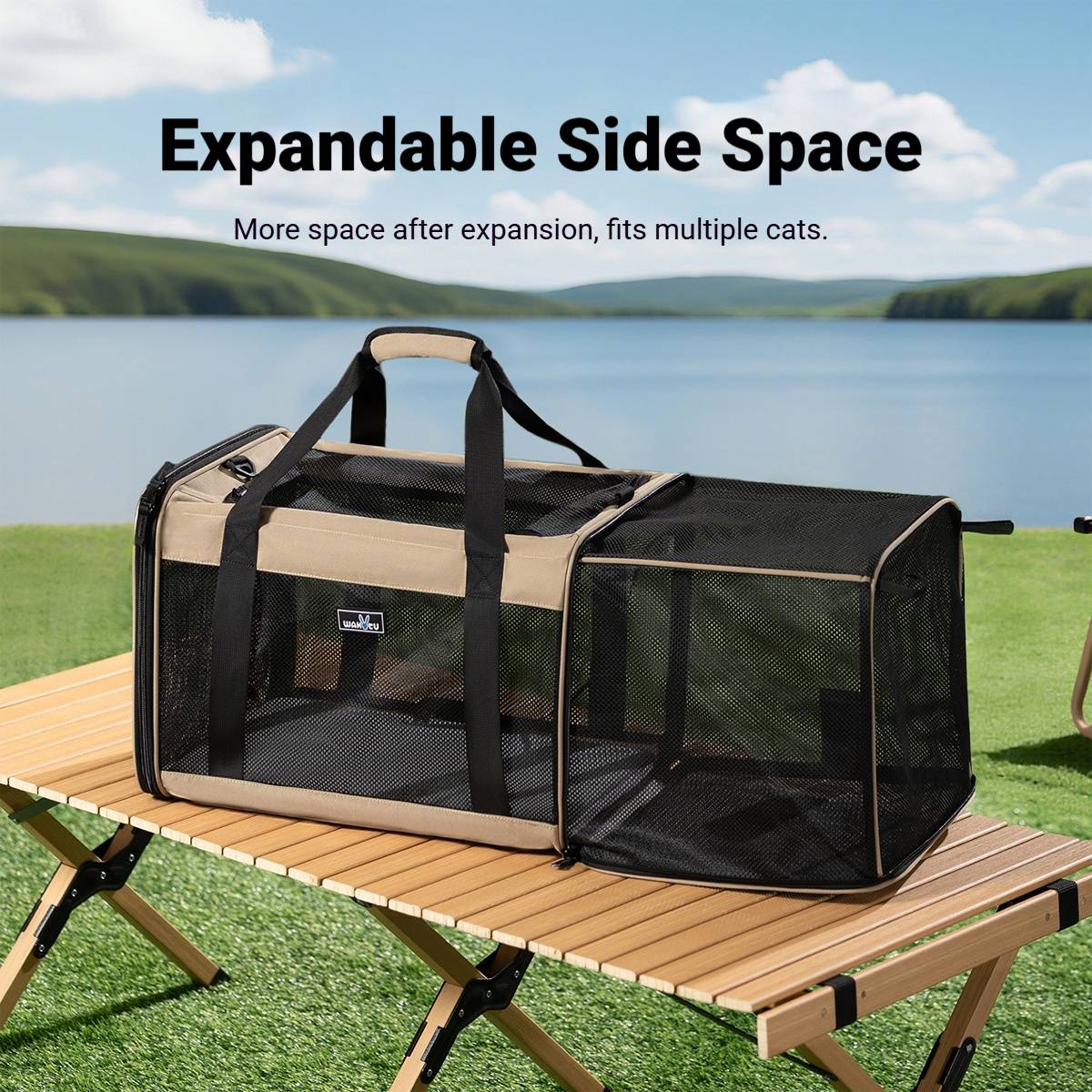 Portable Expandable Pet Carrier For Cats & Small Dogs