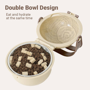 Portable Pet Feeding Bowl Double Travel Bowl for Dogs & Cats