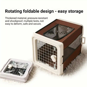 Portable Pet Carrier Foldable Breathable Travel Cage