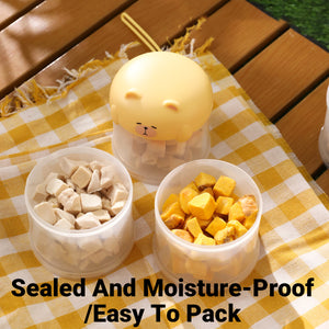 Portable Pet Snack Box Stackable Pet Food Storage Jar – 3 Tier