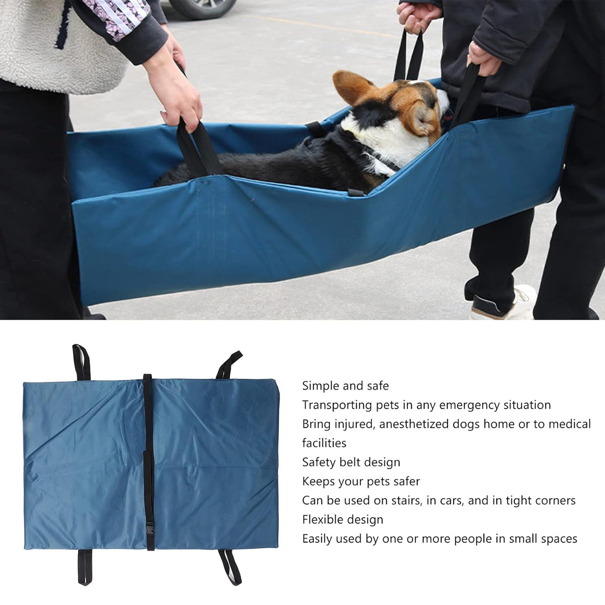 Pet Emergency Stretcher – Foldable Oxford Cloth Rescue Carrier