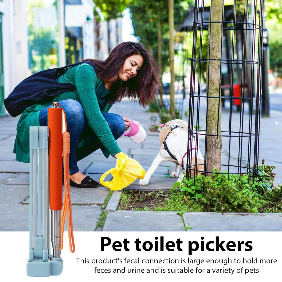 Telescopic Dog Poop Scooper Long Handle Adjustable Waste Picker