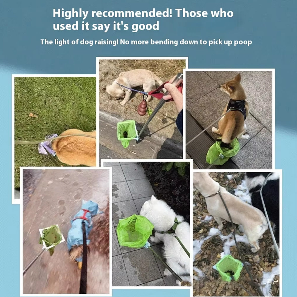 Telescopic Dog Poop Scooper Long Handle Adjustable Waste Picker