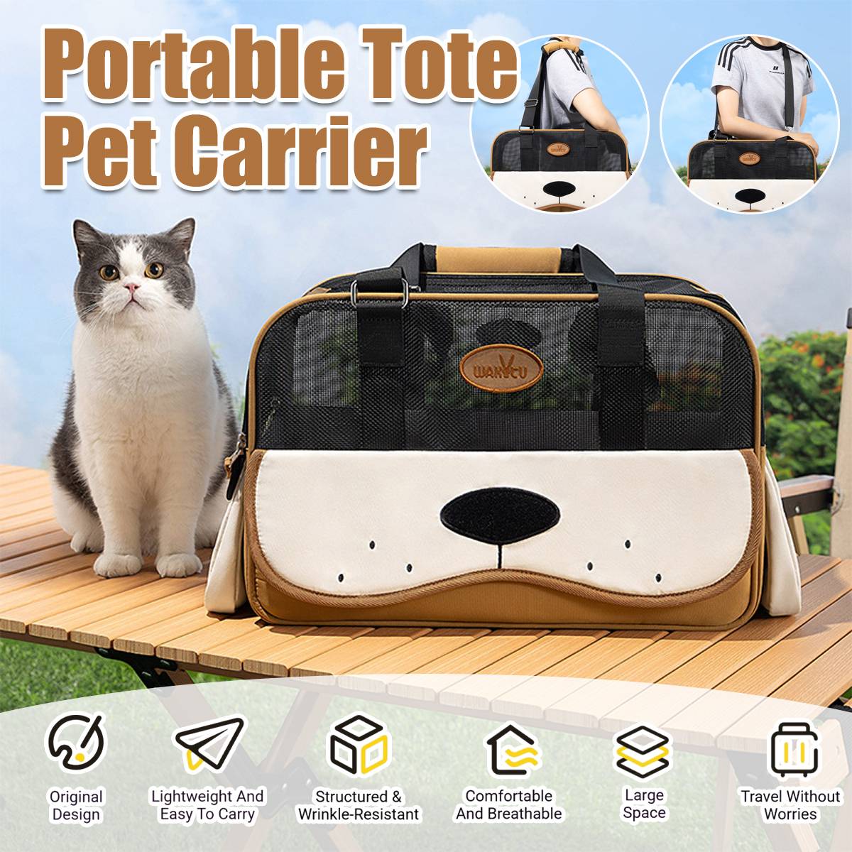 Wakytu Portable Tote Pet Carrier