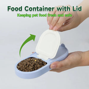 Portable Pet Travel Cup with Water Bottle & Food Container