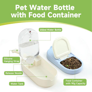 Portable Pet Travel Cup with Water Bottle & Food Container
