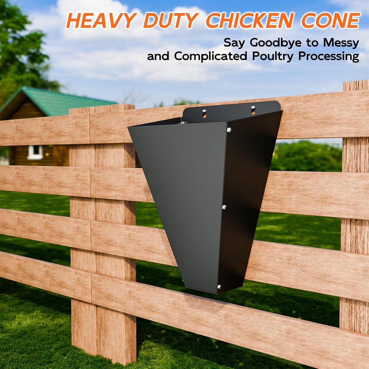 Iron Poultry Cone Flat Back Funnel For Chicken Processing