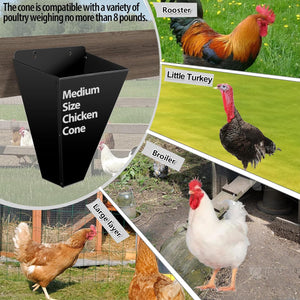 Iron Poultry Cone Flat Back Funnel For Chicken Processing