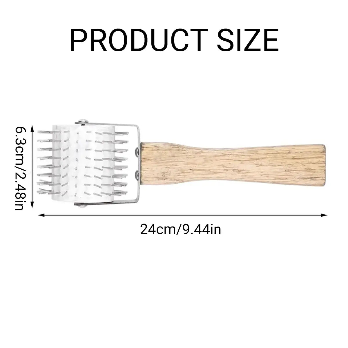 Wood Handle Stainless Steel Honey Collector Needle Roller Tool