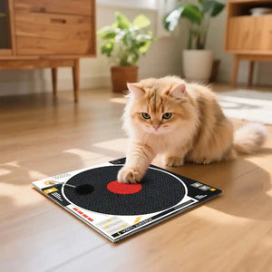 DJ Turntable Cat Scratching Board Interactive Cat Toy with Spring Ball
