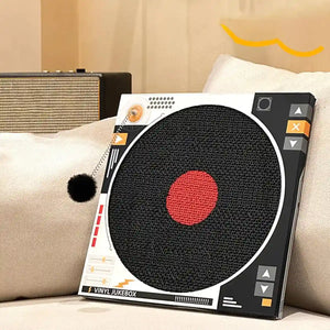 DJ Turntable Cat Scratching Board Interactive Cat Toy with Spring Ball