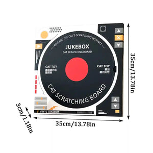 DJ Turntable Cat Scratching Board Interactive Cat Toy with Spring Ball