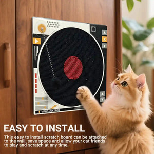 DJ Turntable Cat Scratching Board Interactive Cat Toy with Spring Ball