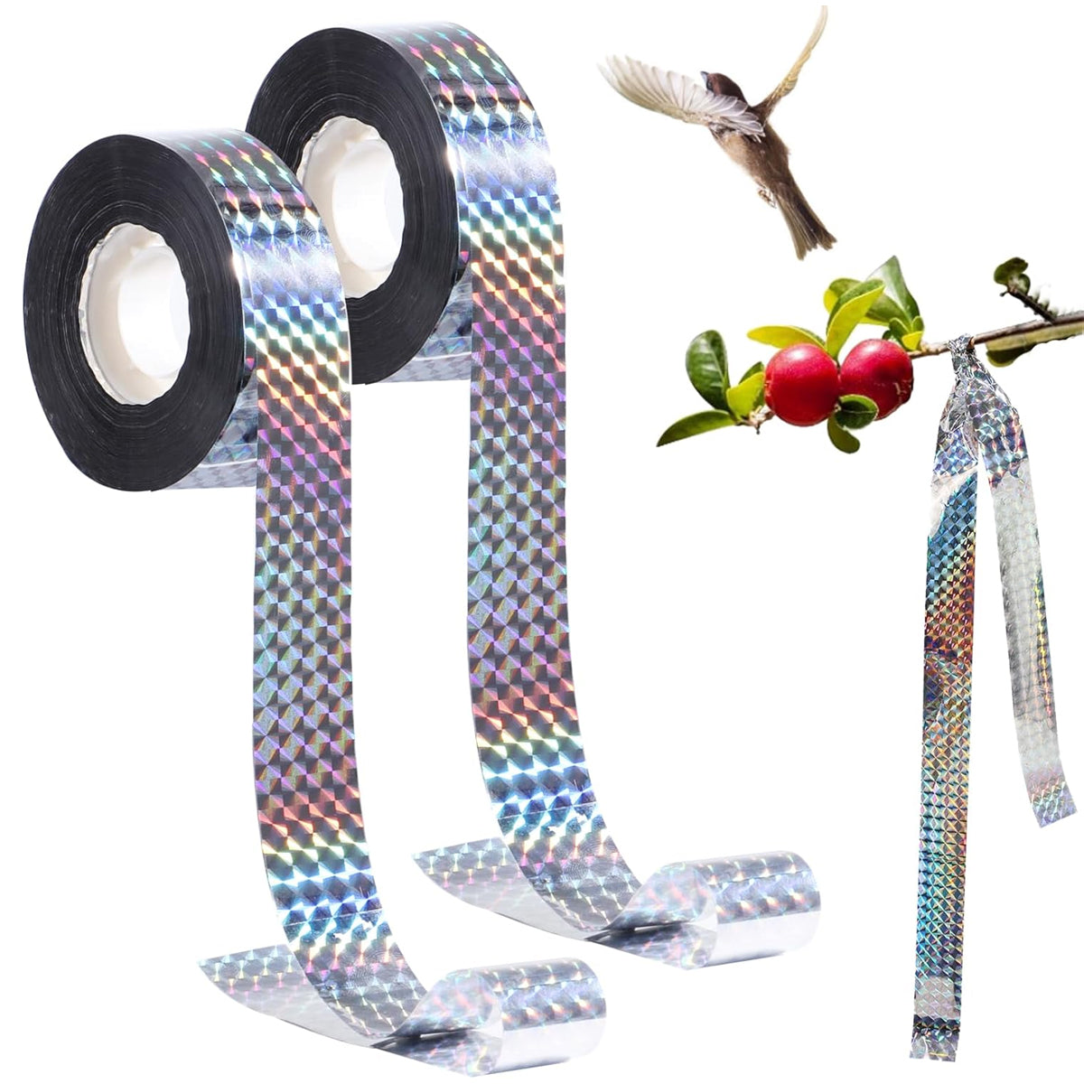 Reflective Bird Deterrent Ribbon Tape for Garden & Orchard Protection