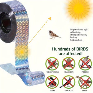 Reflective Bird Deterrent Ribbon Tape for Garden & Orchard Protection