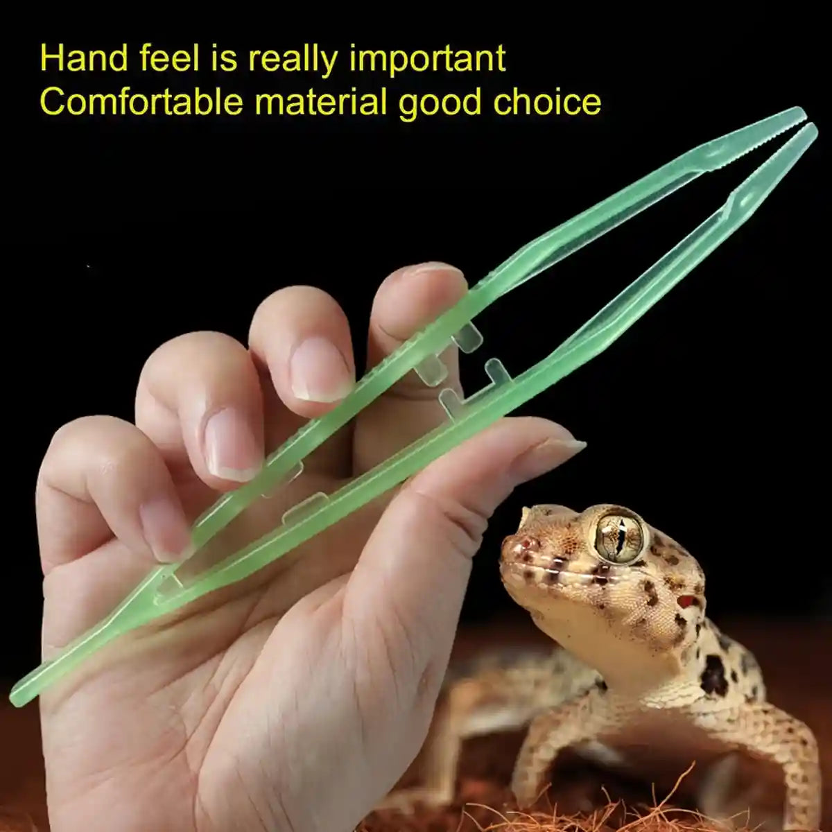 Luminous Tweezers 18cm Straight Feeding Tool For Reptile Tortoise Lizard Frog Spider