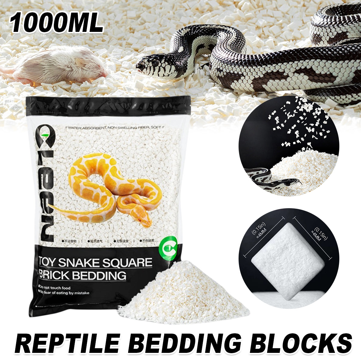 Reptile Bedding Blocks for Snake Tank Substrate