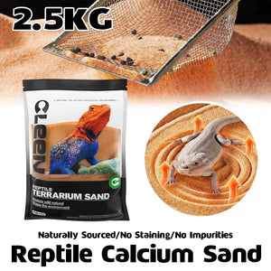 Reptile Calcium Sand - Cleen Climbing Pet Vivarium Substrate (Orange)