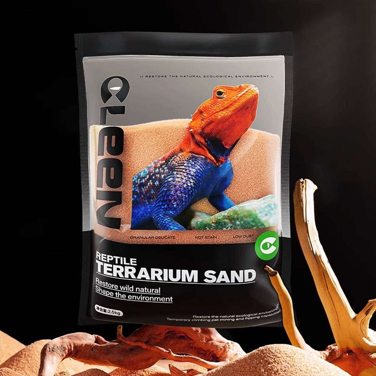 Reptile Calcium Sand - Cleen Climbing Pet Vivarium Substrate (Orange)