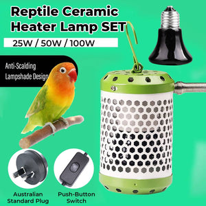 Reptile Ceramic Heat Lamp Set | Adjustable Terrarium Heating Light