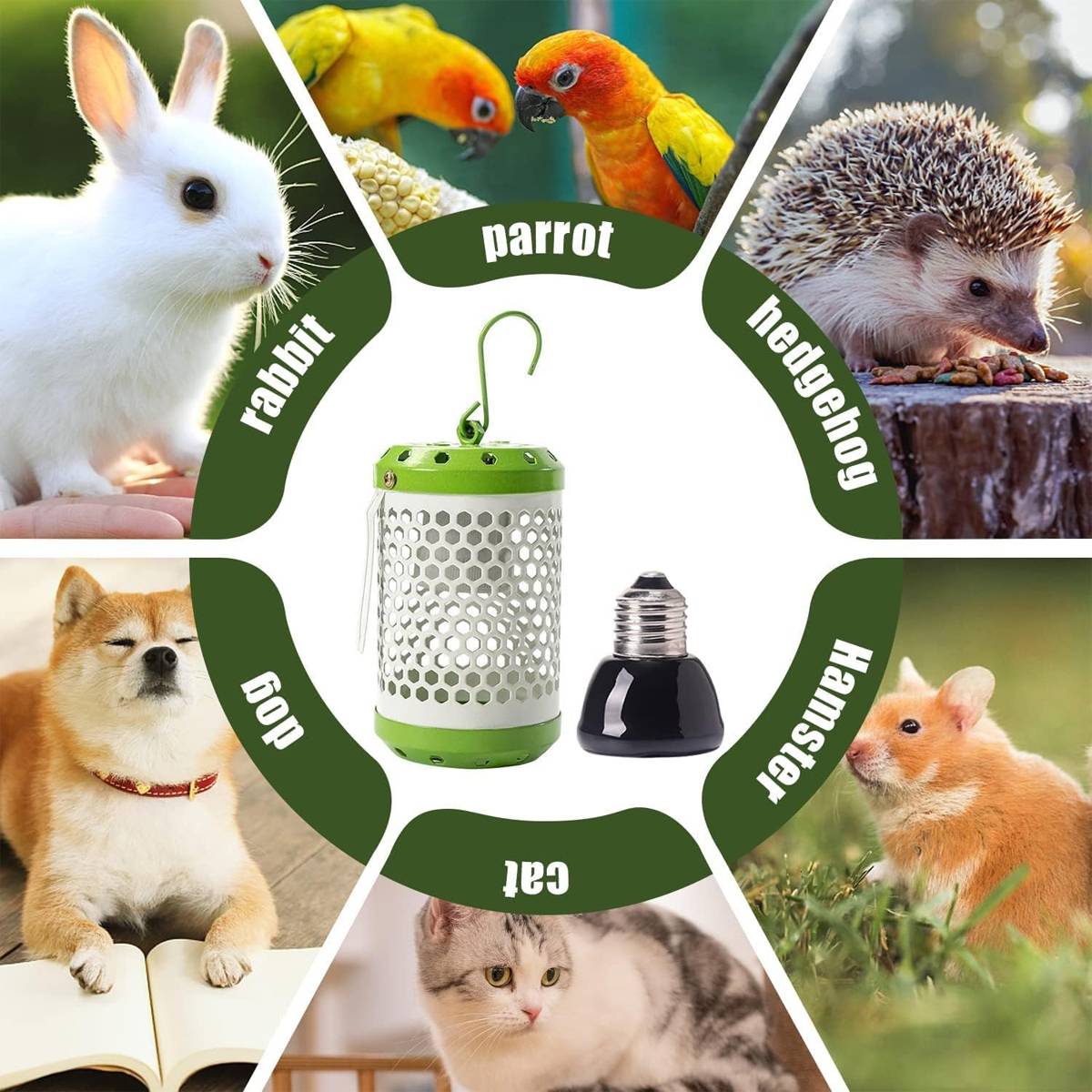 Reptile Ceramic Heat Lamp Set | Adjustable Terrarium Heating Light