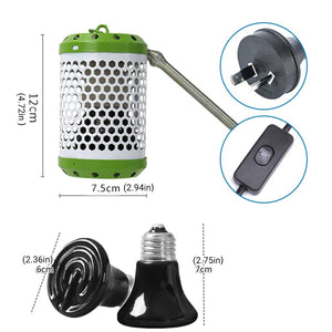 Reptile Ceramic Heat Lamp Set | Adjustable Terrarium Heating Light