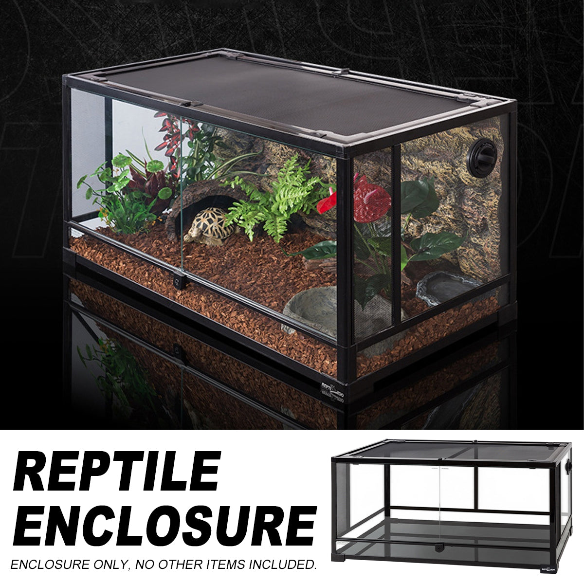 Reptile Enclosure Glass Terrarium With Front Opening