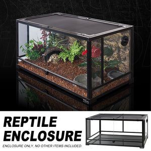 Reptile Enclosure Glass Terrarium With Front Opening