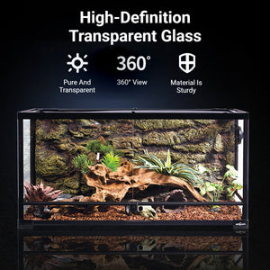 Reptile Enclosure Glass Terrarium With Front Opening